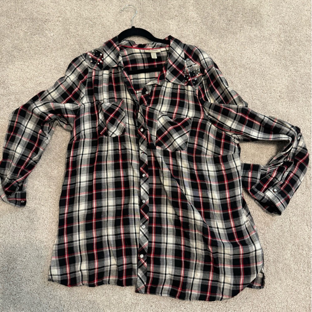 Dress barn plaid long sleeve